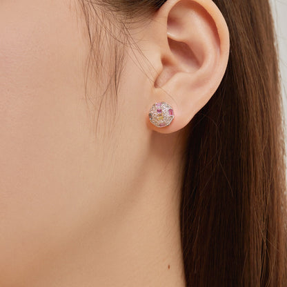 [Elowen Jewels]Ornate Colorful Octagon Shape Daily Earrings