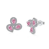 [Elowen Jewel]Ornate Flower Shape Pear Cut Lover Earrings