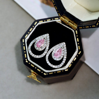 [Elowen Jewels]Sparkling Delicate Water Drop Shape Daily Earrings