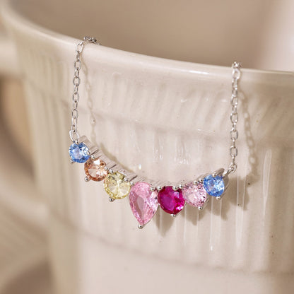 [Elowen Jewels]Dainty Colorful Heart Necklace