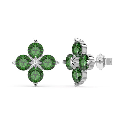 [Elowen Jewels]Four-Leaf Clover Eight-Pointed Star Earrings