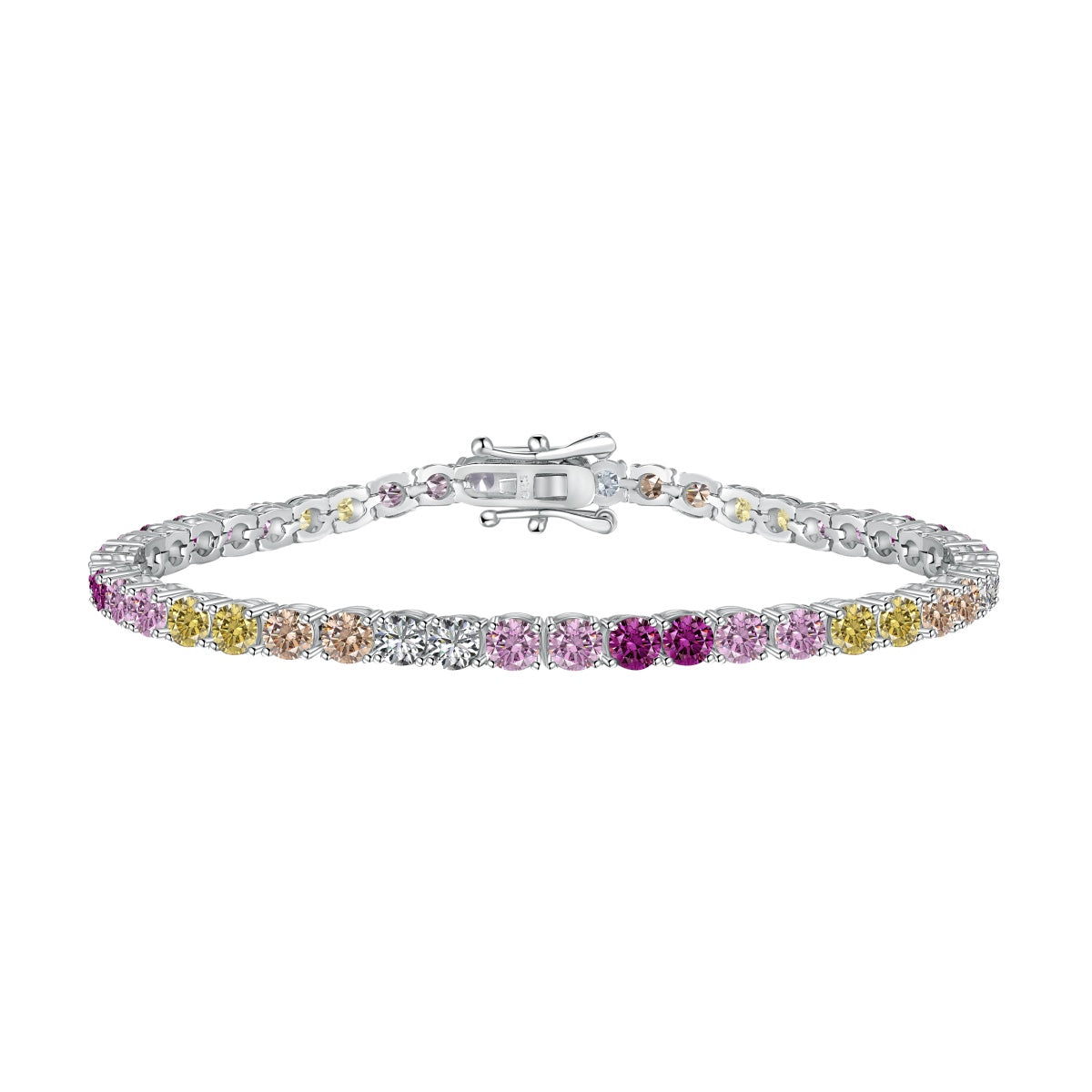 [Elowen Jewels]Radiant Colorful Round Cut Tennis Bracelet