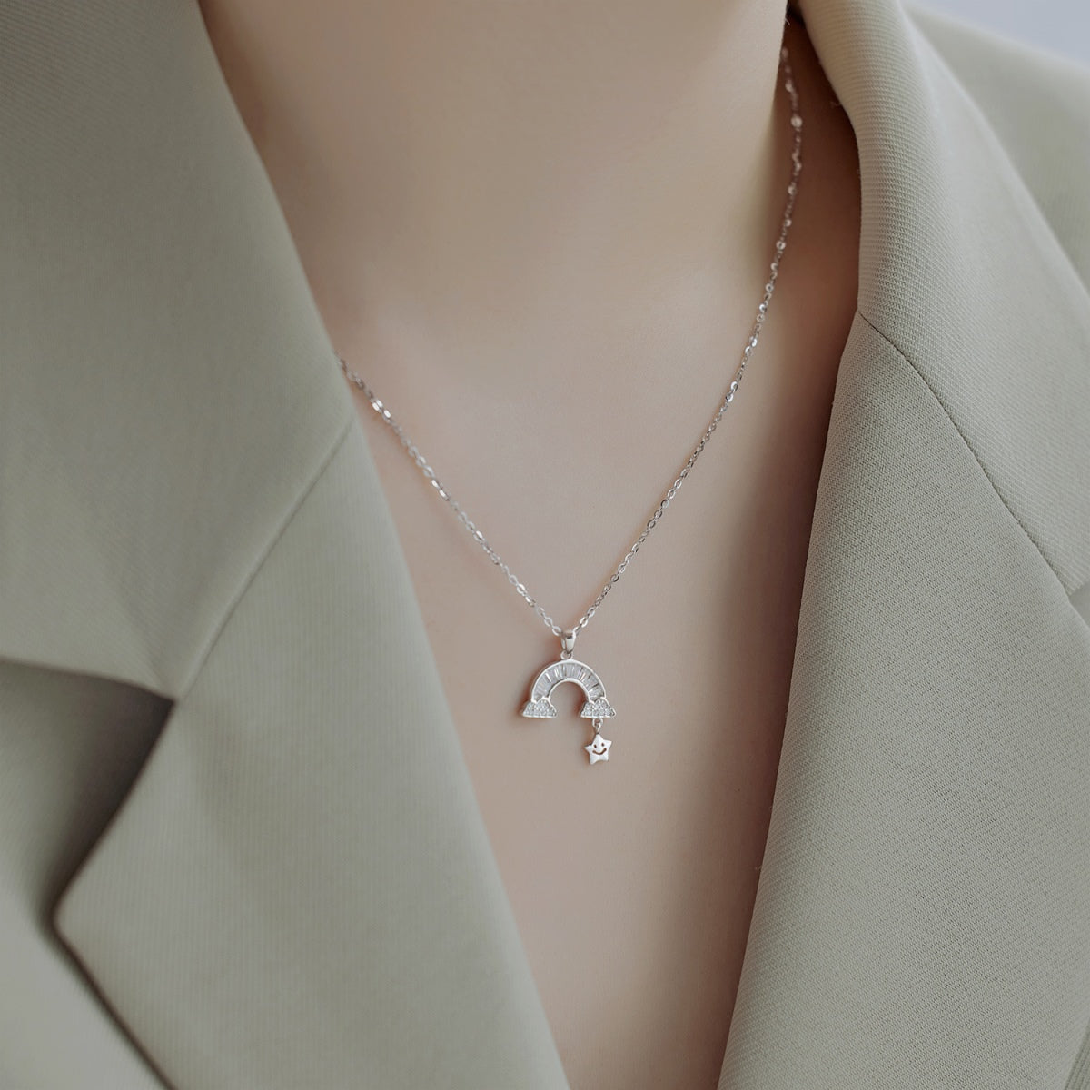 [Elowen Jewels]Unique Rainbow Star Necklace