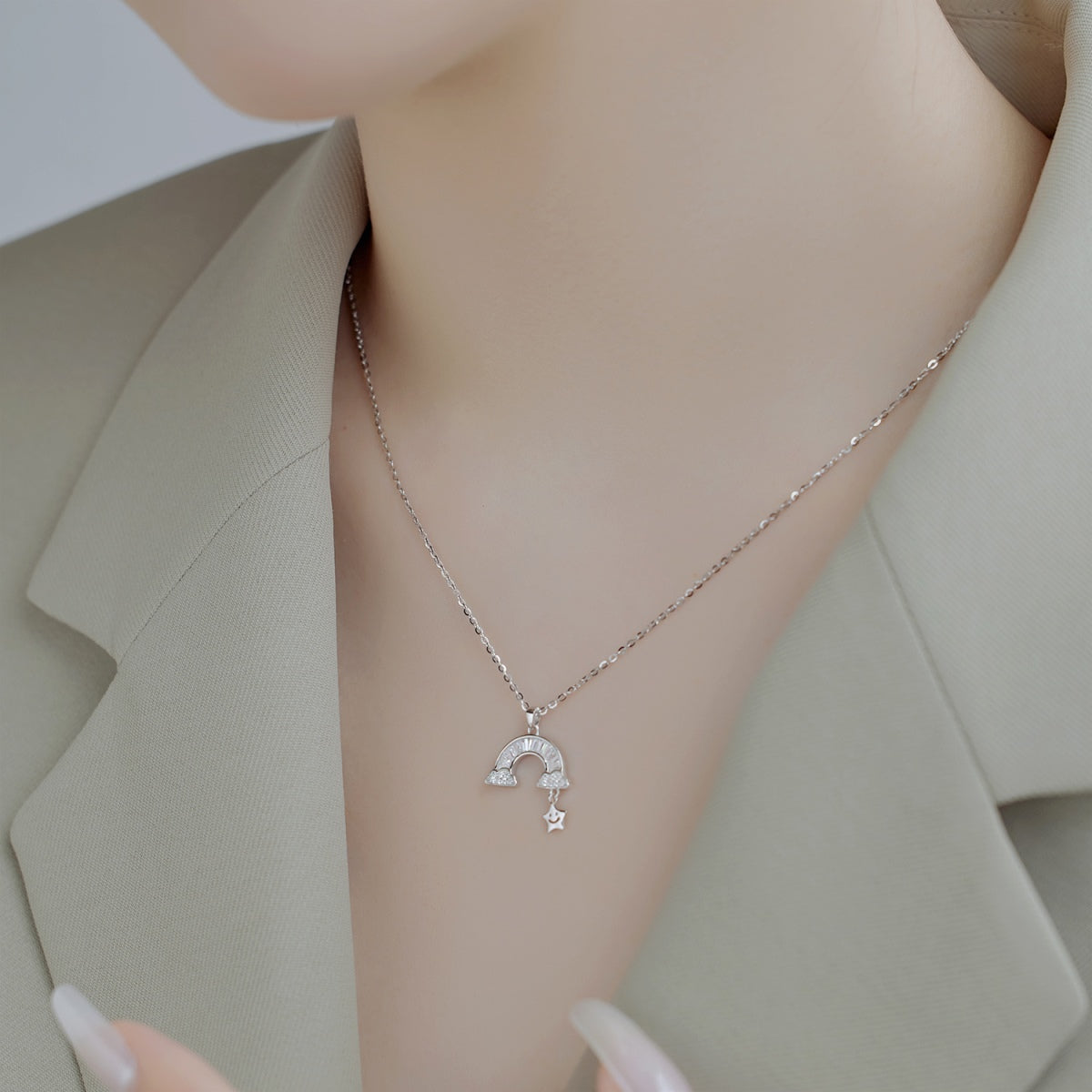 [Elowen Jewels]Unique Rainbow Star Necklace