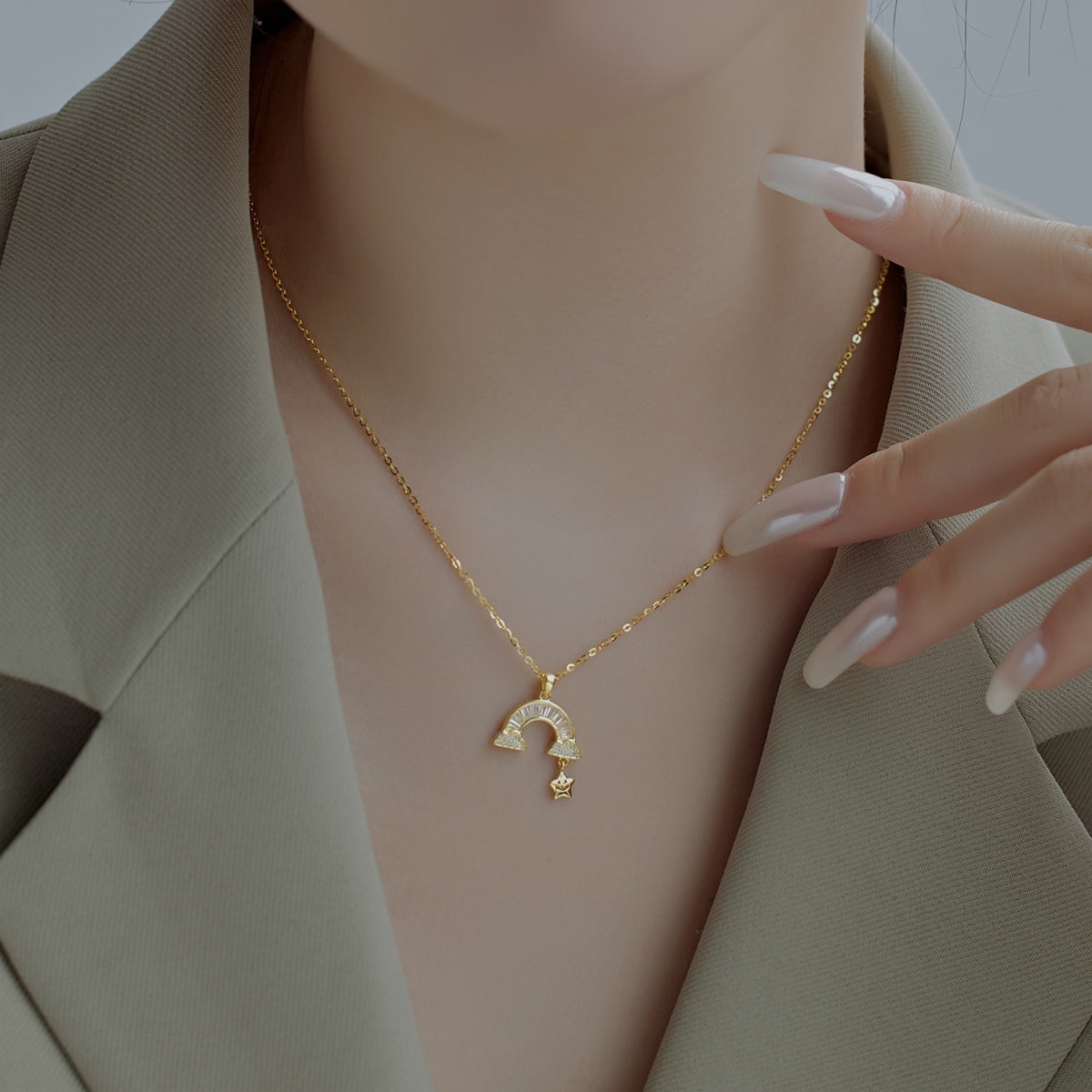[Elowen Jewels]Unique Rainbow Star Necklace