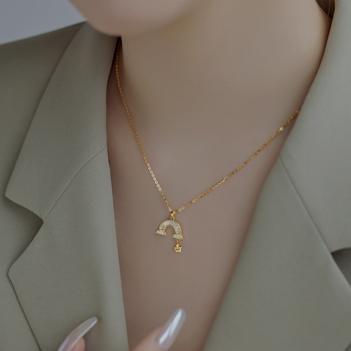 [Elowen Jewels]Unique Rainbow Star Necklace