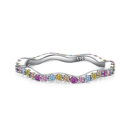 [Elowen Jewels]Dainty Colorful Round Cut Party Ring