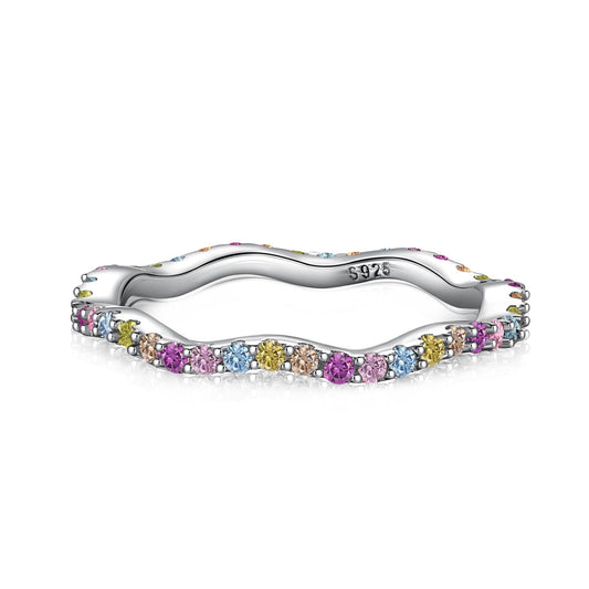 [Elowen Jewels]Dainty Colorful Round Cut Party Ring