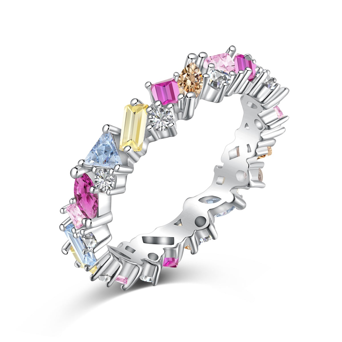 [Elowen Jewels]Dazzling Polychromatic Multi cut Daily Ring