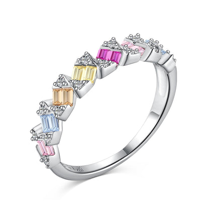 [Elowen Jewels]Delicate Vibrant Emerald Cut Daily Ring