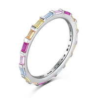 [Elowen Jewel]Exquisite Multicolored Emerald Cut Daily Ring