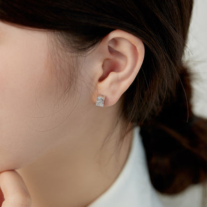 [Elowen Jewels]Radiant Luxurious Princess Cut Daily Earrings