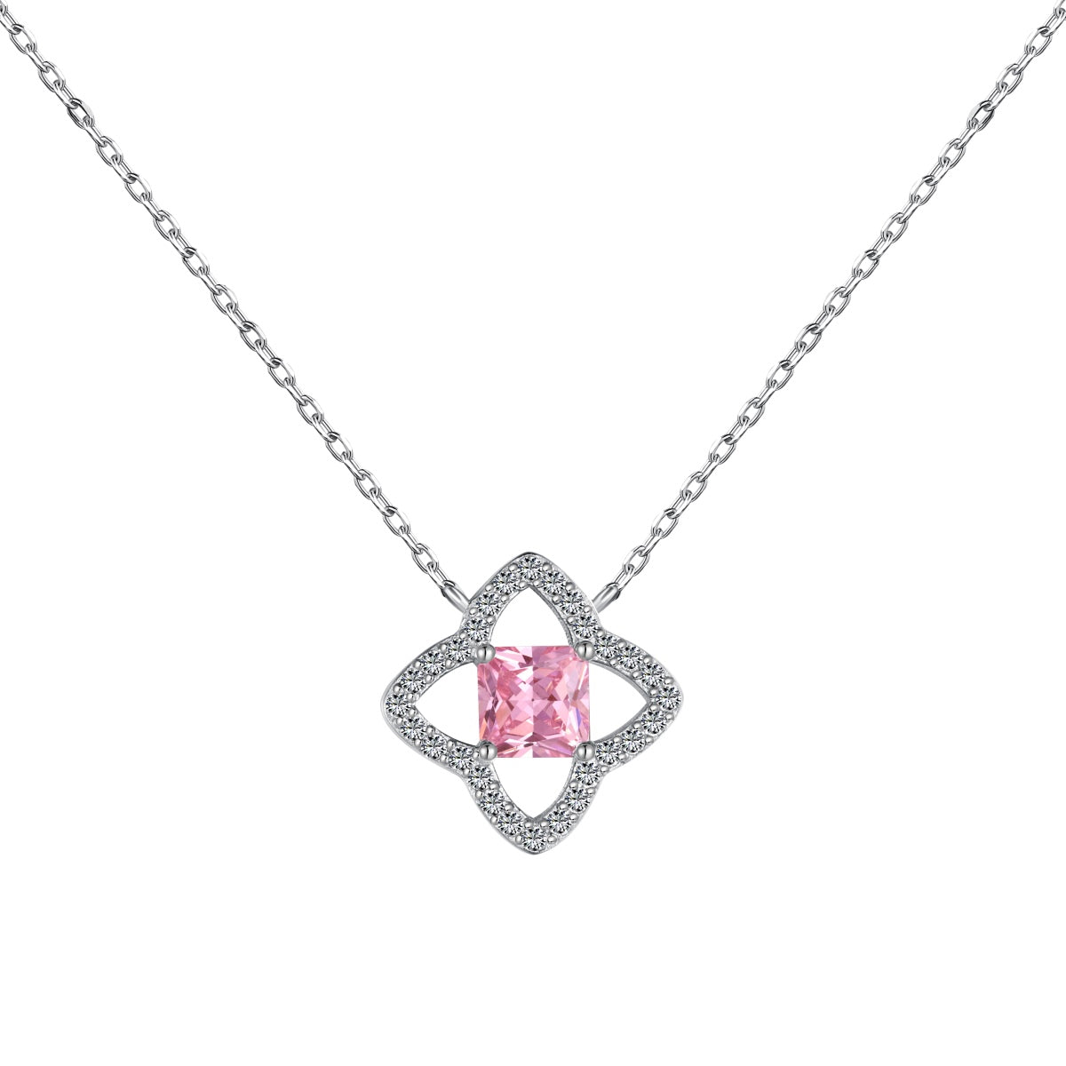 [Elowen Jewels]Exquisite Flower Shape Princess Cut Necklace