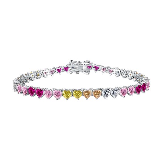 [Elowen Jewels]Luxurious Colorful Romantic Heart Shape Lover Bracelet