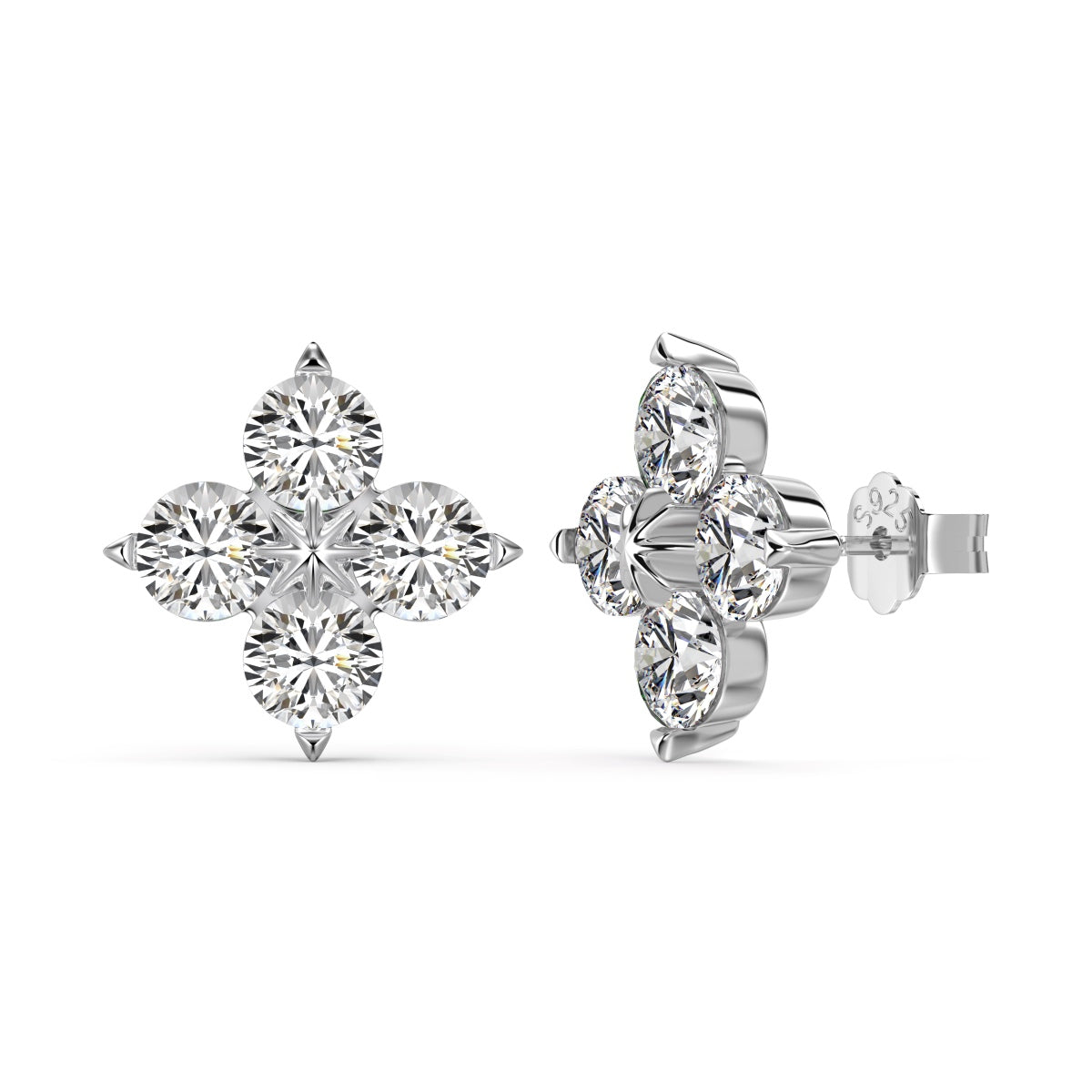 [Elowen Jewels]Four-Leaf Clover Eight-Pointed Star Earrings