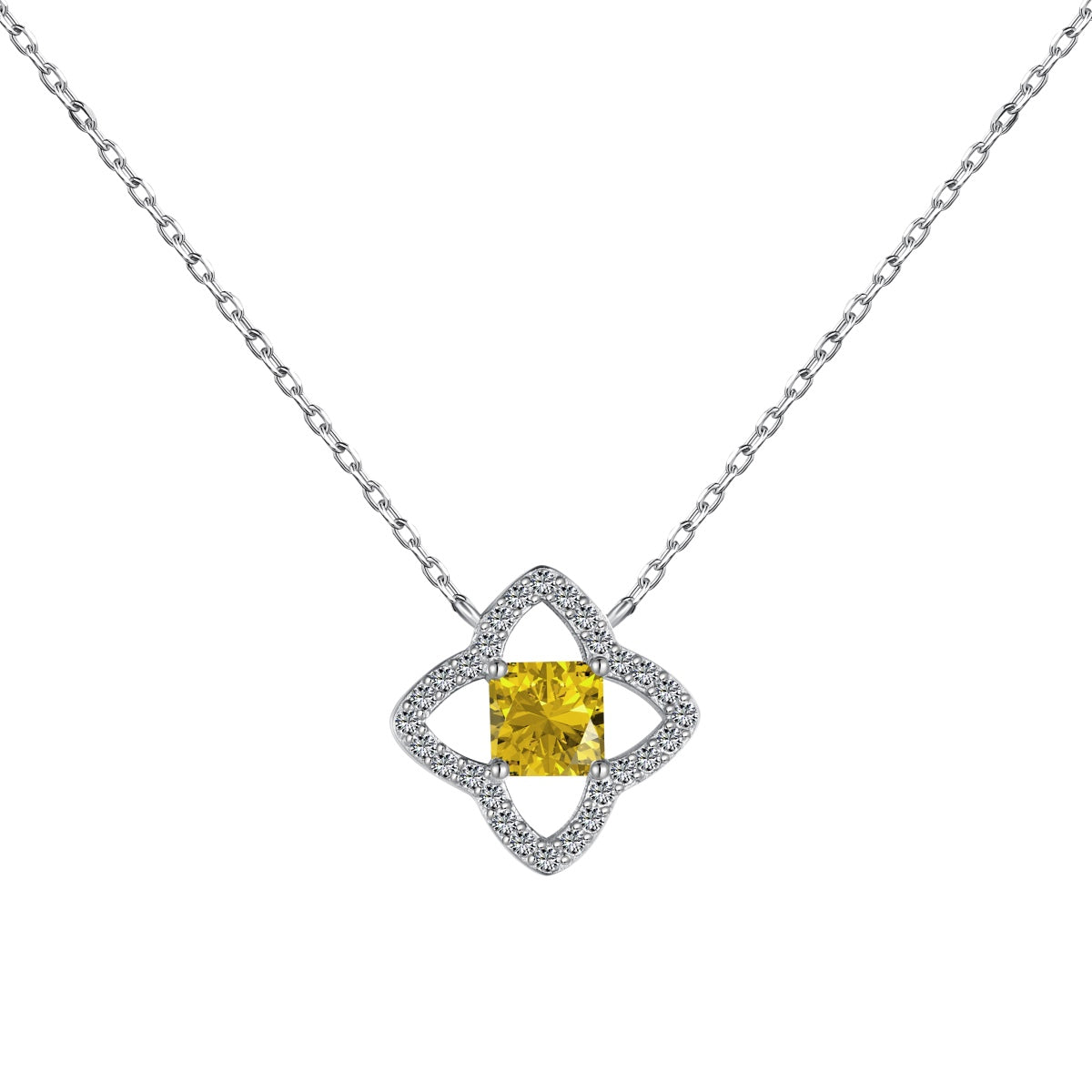 [Elowen Jewels]Exquisite Flower Shape Princess Cut Necklace
