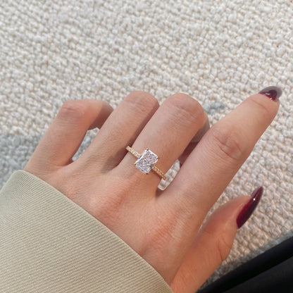[Elowen Jewels]2.0 Carat Dazzling Sparkling Radiant Cut Party Ring
