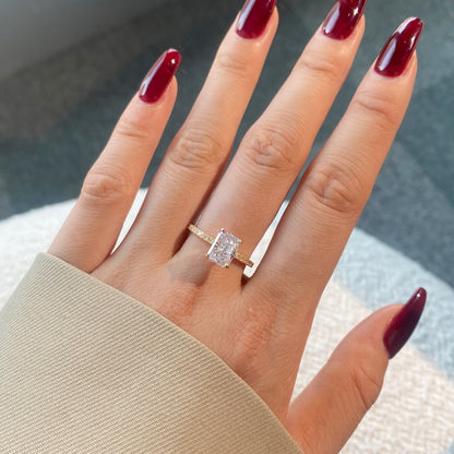 [Elowen Jewels]2.0 Carat Dazzling Sparkling Radiant Cut Party Ring