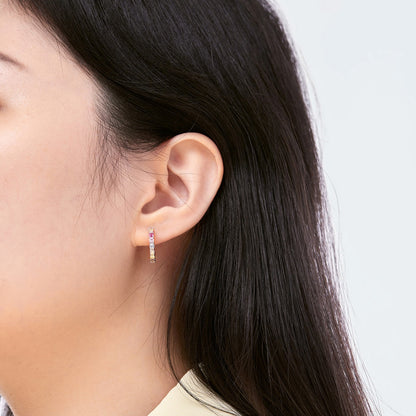 [Elowen Jewels]Radiant Colorful Round Cut Earrings