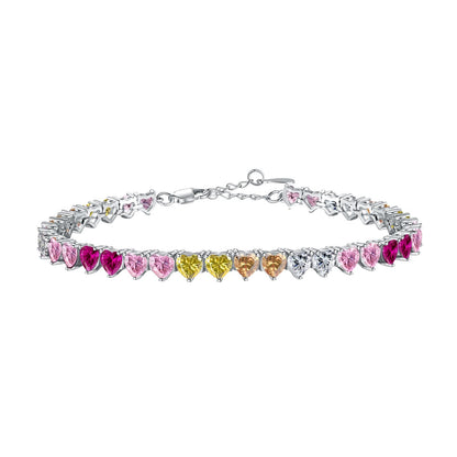 [Elowen Jewels]Luxurious Colorful Romantic Heart Shape Lover Bracelet