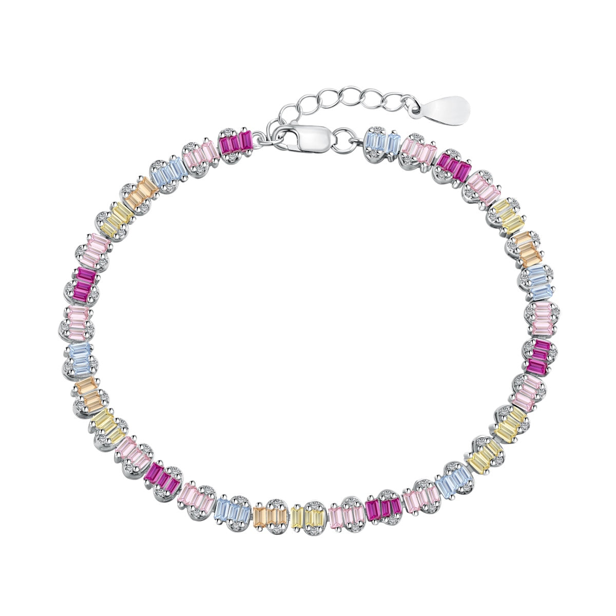 [Elowen Jewels]Delicate Colorful Emerald Cut Party Bracelet