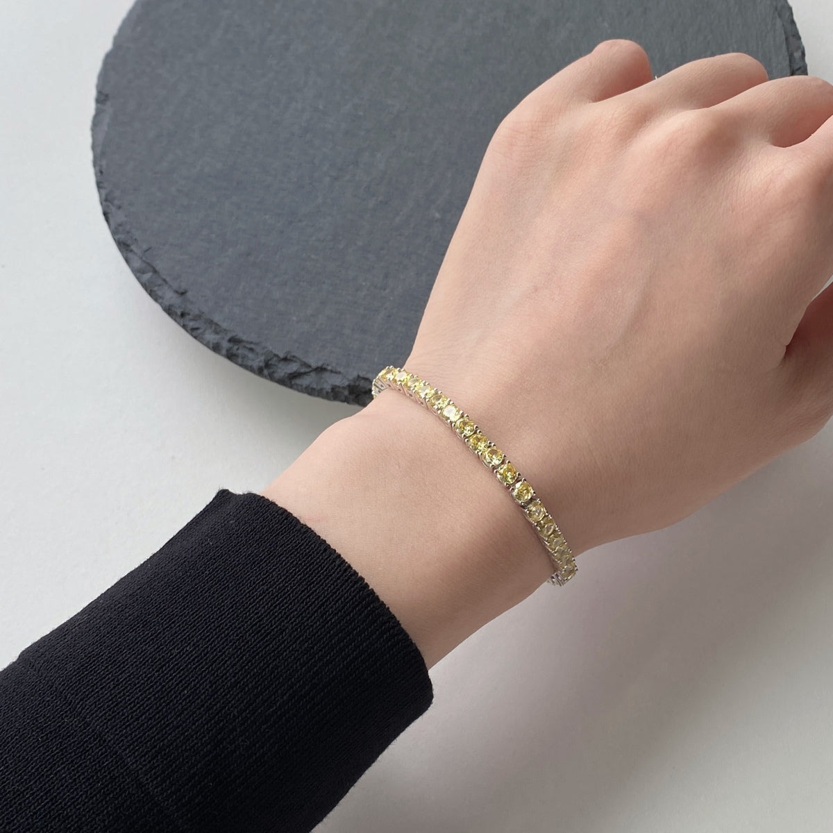 [Elowen Jewels]Ornate Dazzling Round Cut Tennis Bracelet