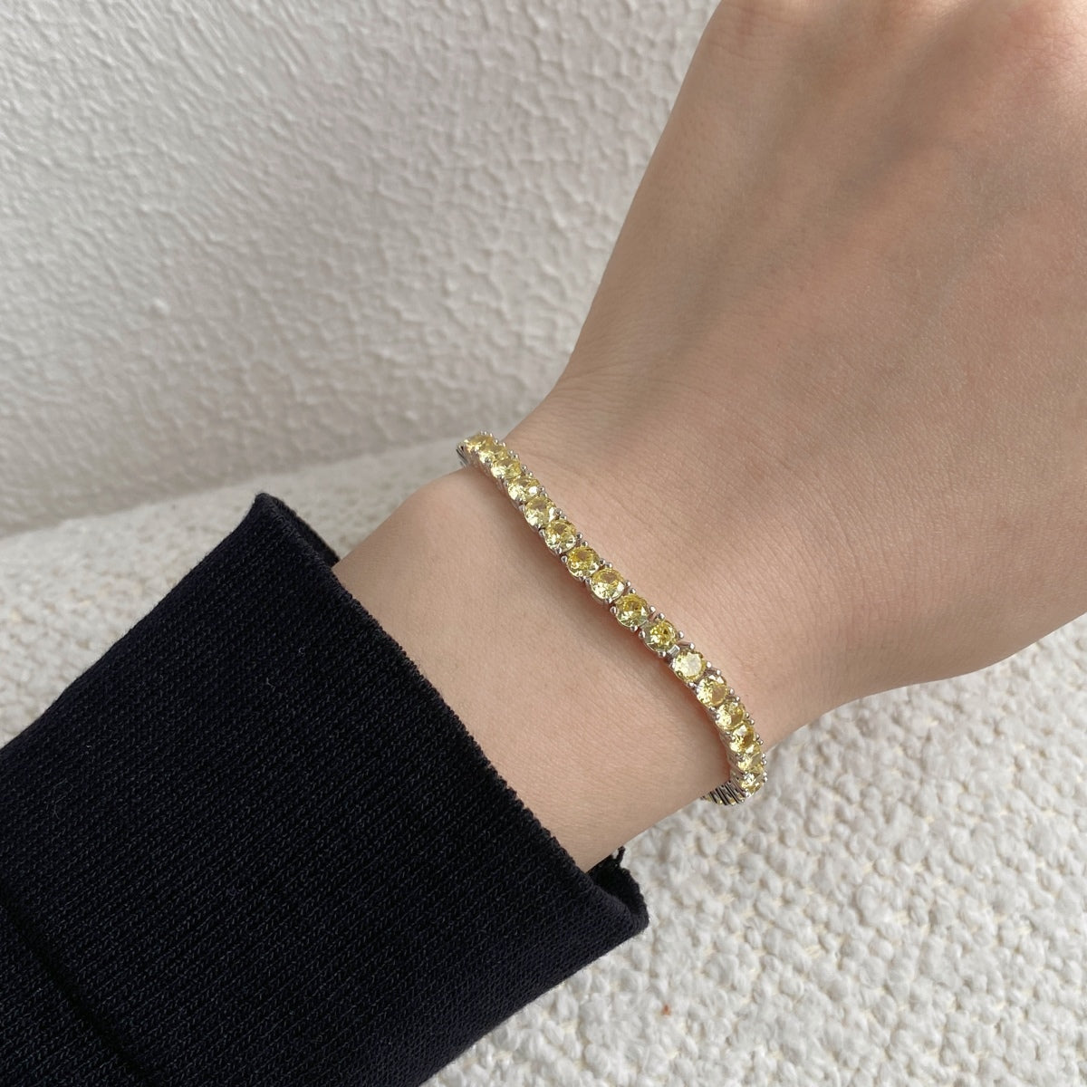 [Elowen Jewels]Ornate Dazzling Round Cut Tennis Bracelet