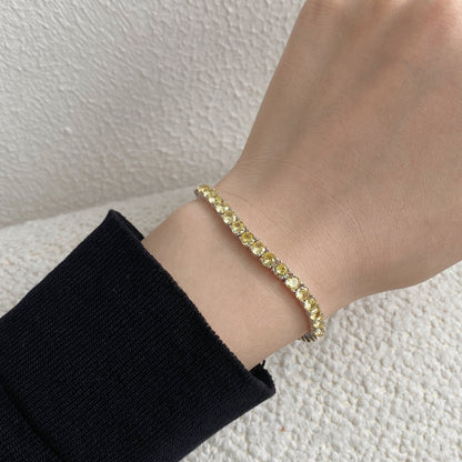 [Elowen Jewels]Ornate Dazzling Round Cut Tennis Bracelet