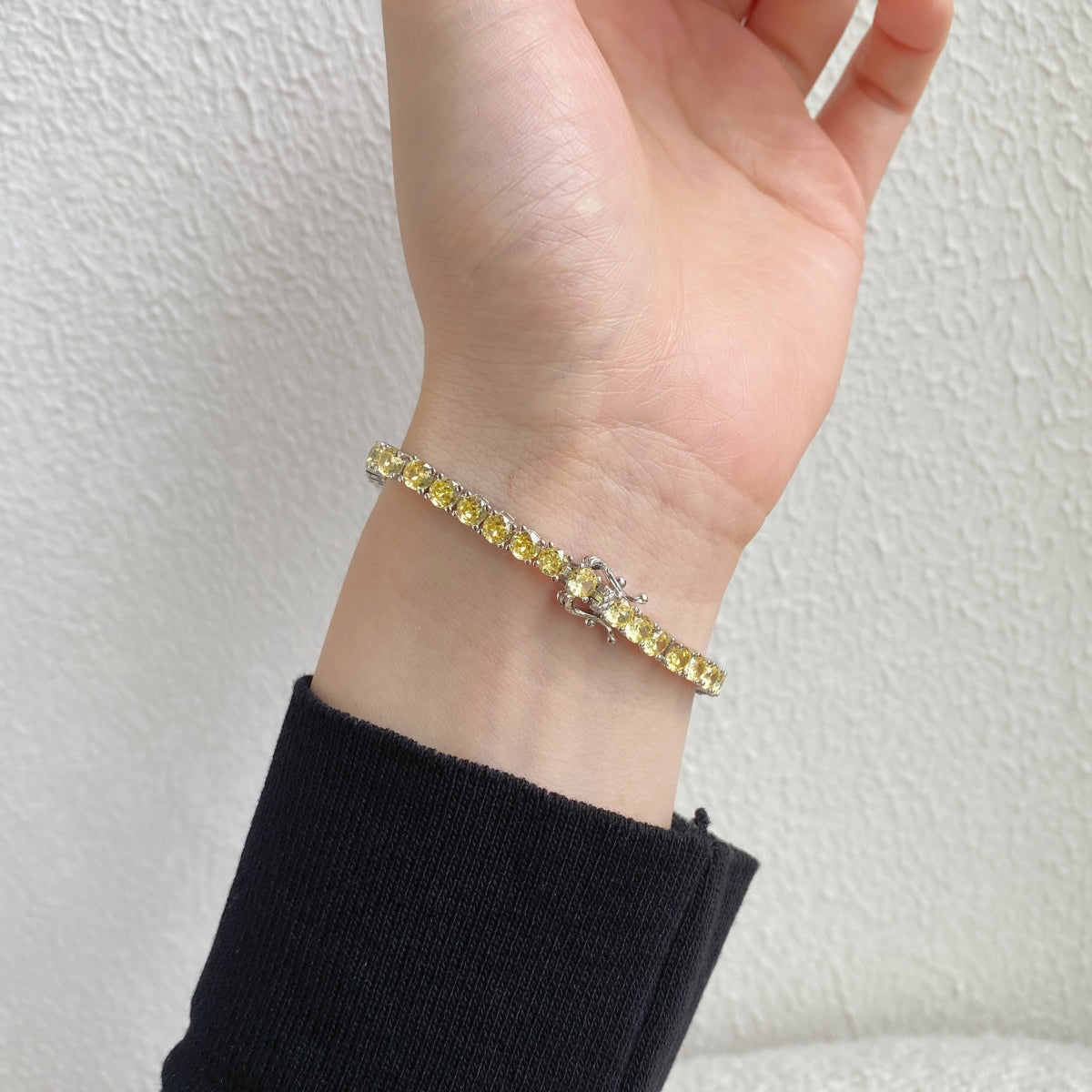 [Elowen Jewels]Ornate Dazzling Round Cut Tennis Bracelet