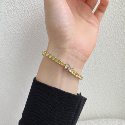 [Elowen Jewels]Ornate Dazzling Round Cut Tennis Bracelet