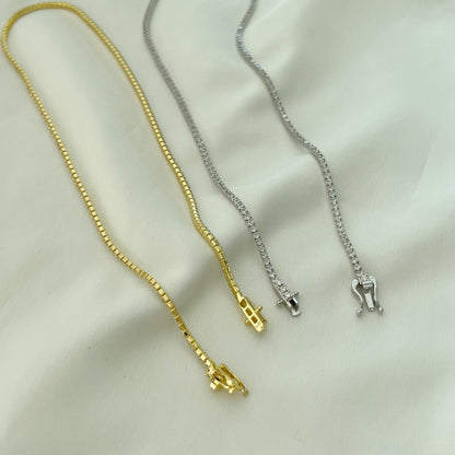 [Elowen Jewels]Delicate Round Shape Tennis Necklace