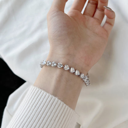 [Elowen Jewels]0.75 Carat Elegant Romantic Heart Shape Lover Bracelet