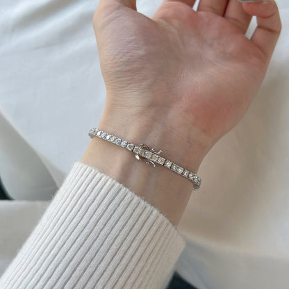 [Elowen Jewels]Dainty Charming Round Cut Tennis Bracelet