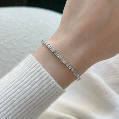 [Elowen Jewels]Dainty Charming Round Cut Tennis Bracelet