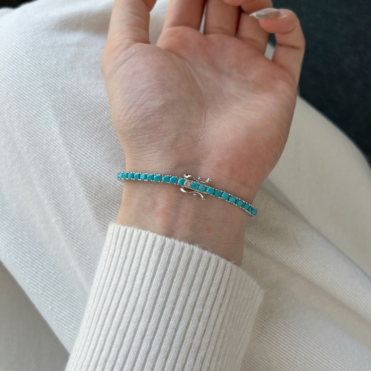 [Elowen Jewels]Dainty Charming Round Cut Tennis Bracelet