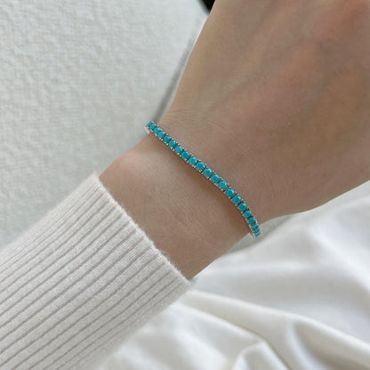 [Elowen Jewels]Dainty Charming Round Cut Tennis Bracelet