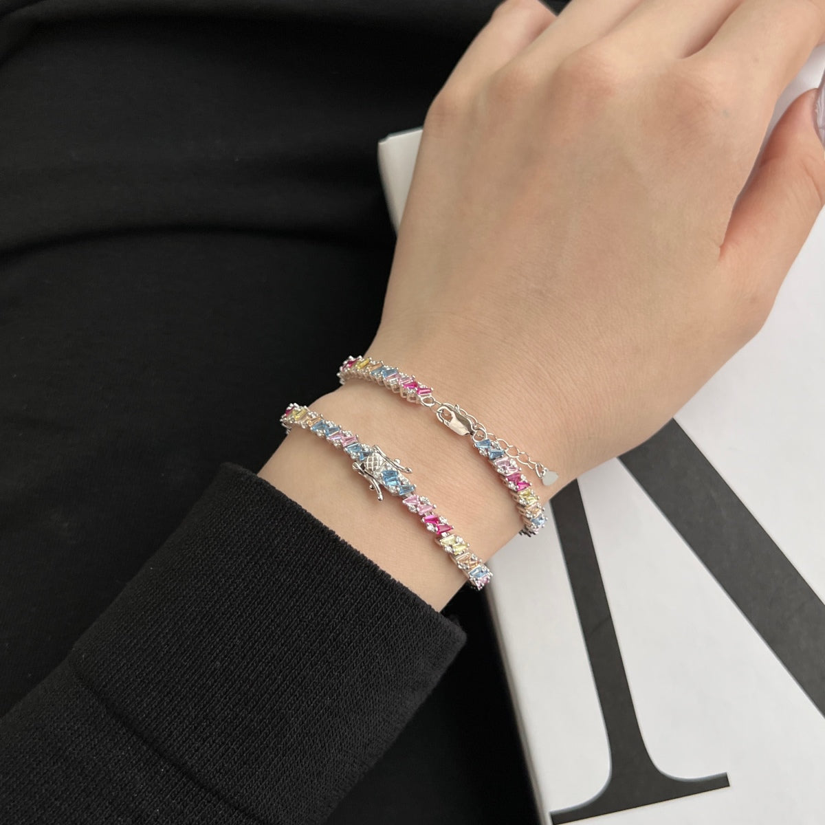 [Elowen Jewels]Ornate Sparkling Multi Cut Party Bracelet