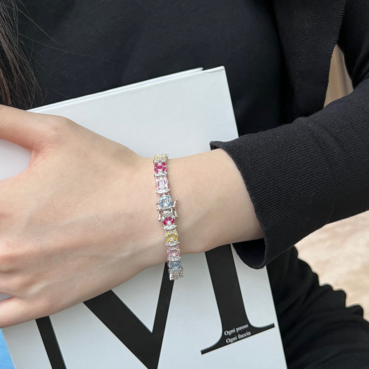 [Elowen Jewels]Delicate Colorful Multi Cut Party Bracelet