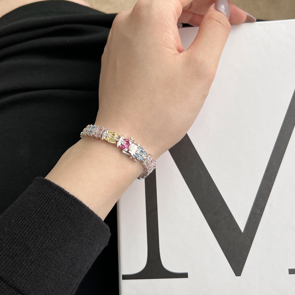[Elowen Jewels]Delicate Colorful Multi Cut Party Bracelet