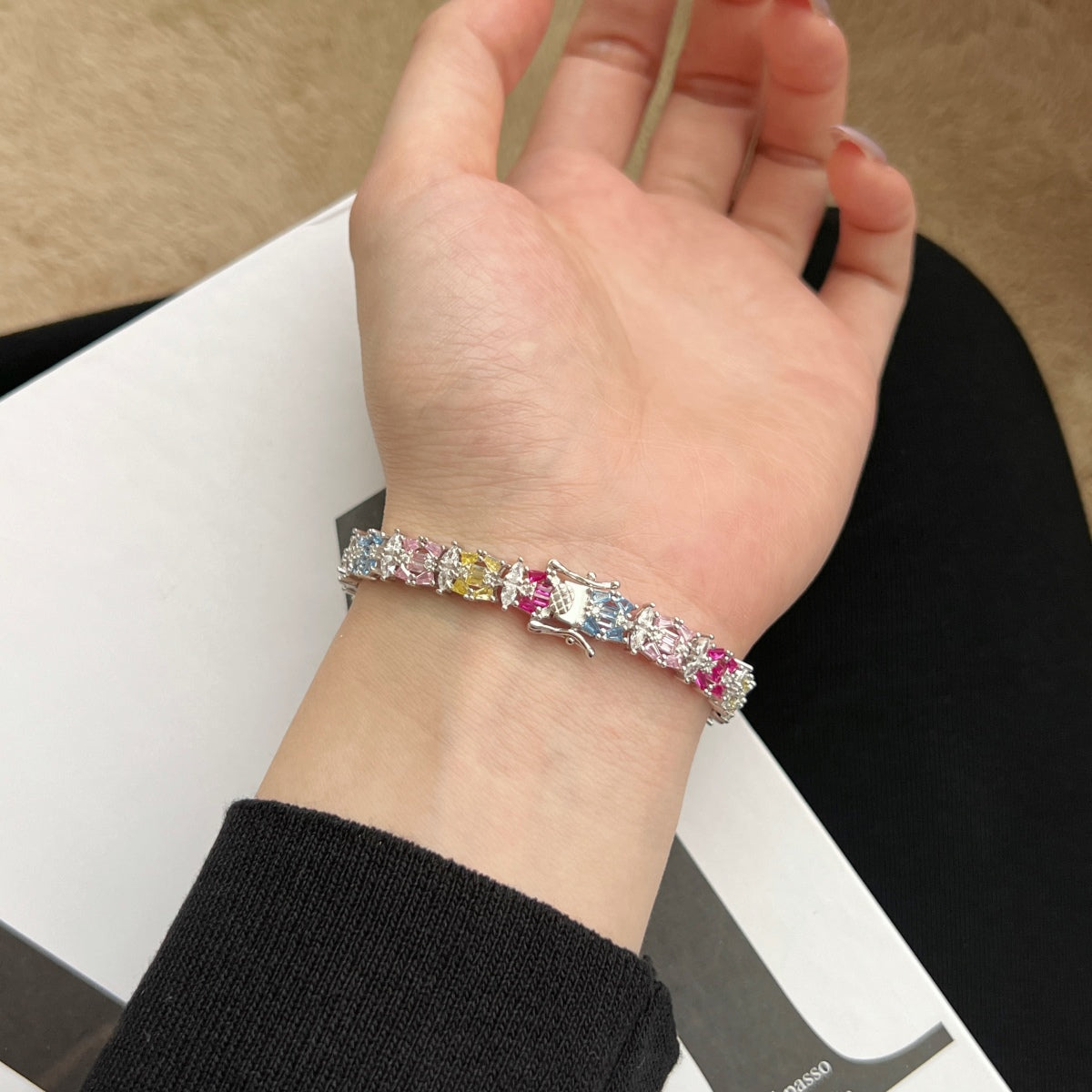 [Elowen Jewels]Delicate Colorful Multi Cut Party Bracelet