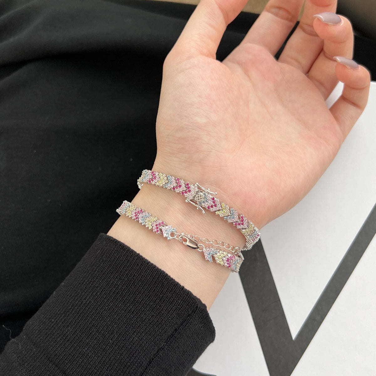 [Elowen Jewels]Ornate Sparkling Round Cut Party Bracelet