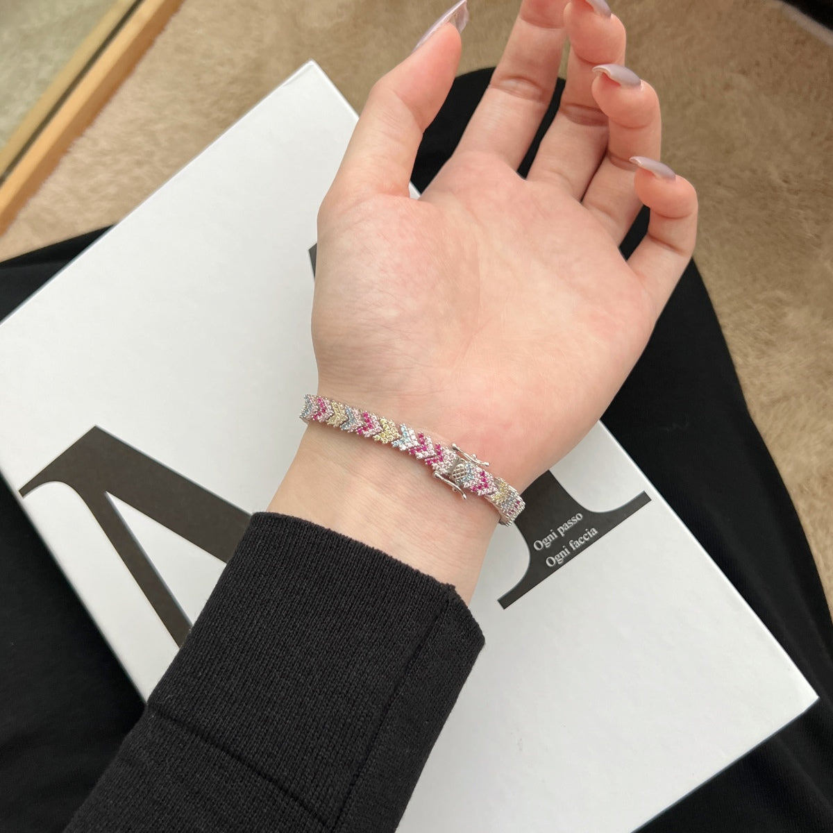 [Elowen Jewels]Ornate Sparkling Round Cut Party Bracelet