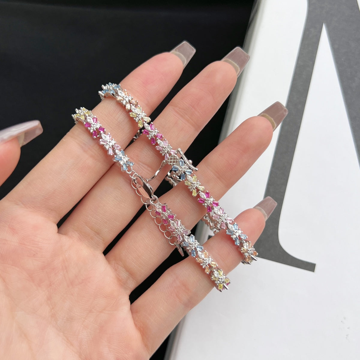 [Elowen Jewels]Radiant Colorful Emerald Cut Party Bracelet