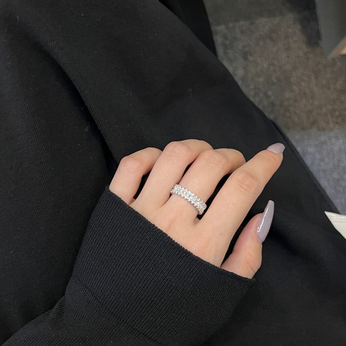 [Elowen Jewels]Splashy Ornate Emerald Cut Cocktail Ring