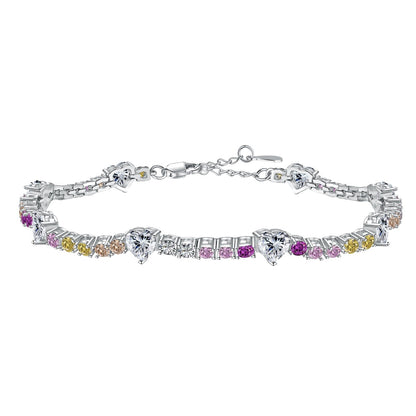 [Elowen Jewels]Romantic Heart Shape Round Cut Lover Bracelet