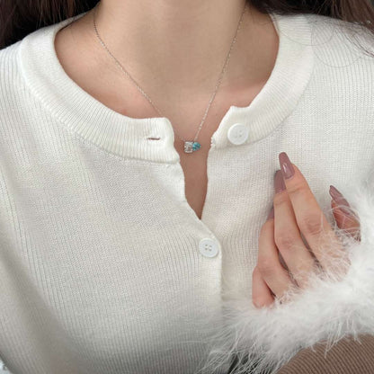 [Elowen Jewels]Dazzling Square & Heart Shape Necklace
