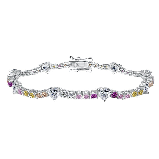 [Elowen Jewels]Romantic Heart Shape Round Cut Lover Bracelet