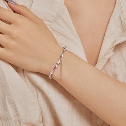 [Elowen Jewels]Romantic Heart Shape Round Cut Lover Bracelet