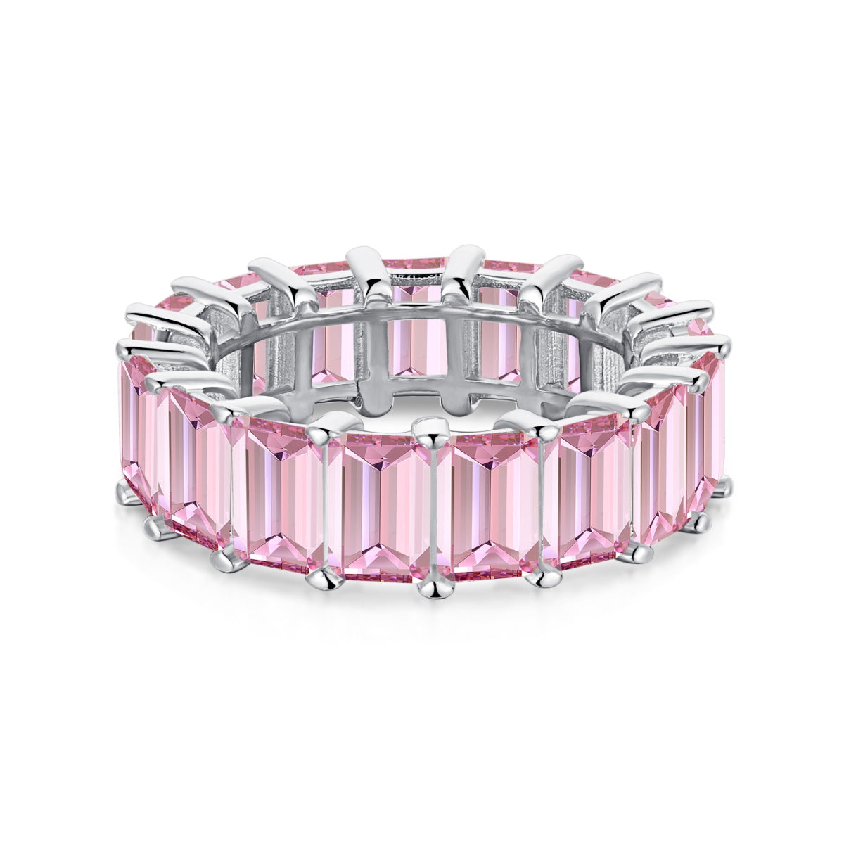 [Elowen Jewels]0.75 Carat Elegant Emerald Cut Tennis Ring