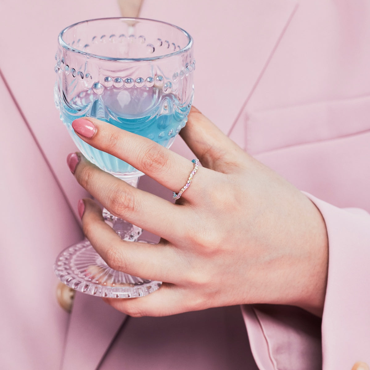 [Elowen Jewels]Dainty Colorful Round Cut Party Ring